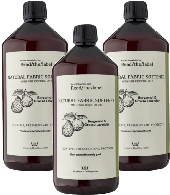 Read The Label by Vanilla Blanc 頂級天然衣物柔軟精 柑橘薰衣草 英國製, 3瓶, 1L