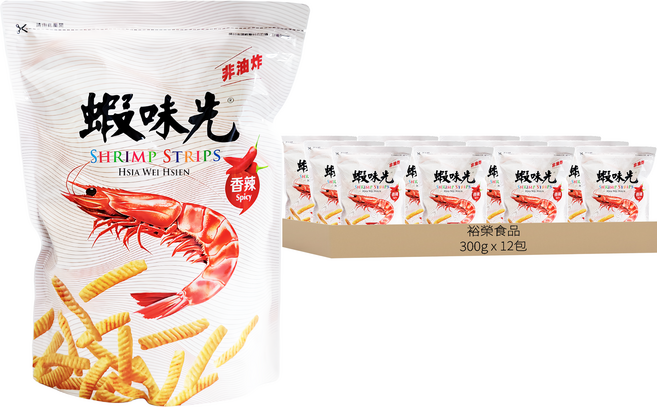 裕榮食品 蝦味先 香辣, 300g, 12包