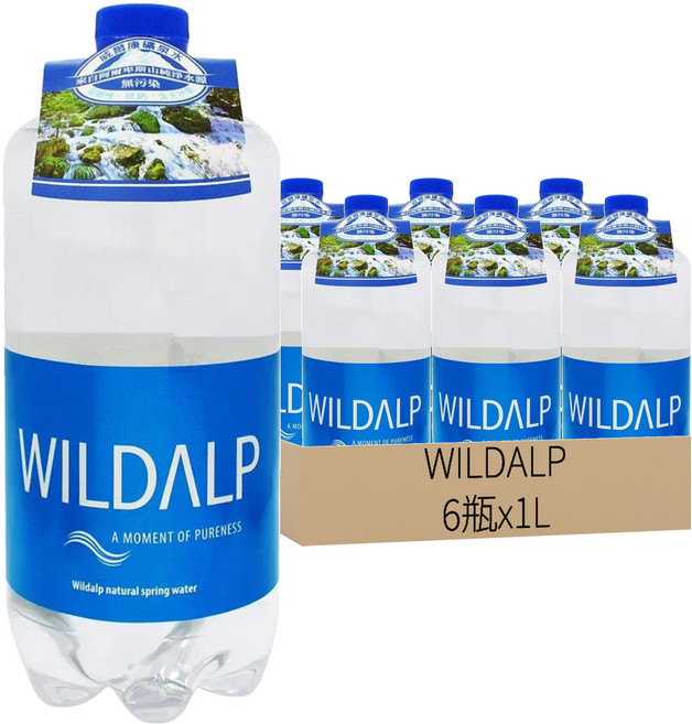 WILDALP 奧地利天然礦泉水, 1L, 6瓶