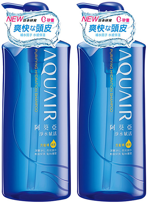 AQUAIR 阿葵亞 淨水賦活洗髮精 保濕型, 600ml, 2瓶