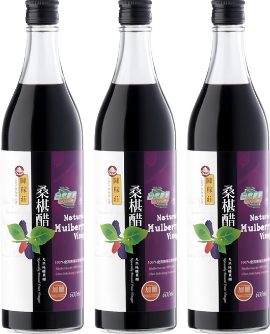 陳稼莊 桑椹醋 加糖, 600ml, 3瓶