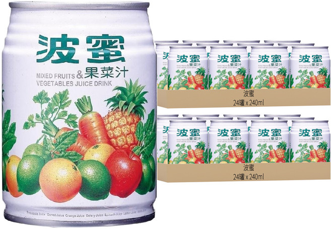 波蜜 果菜汁 易開罐, 240ml, 48罐