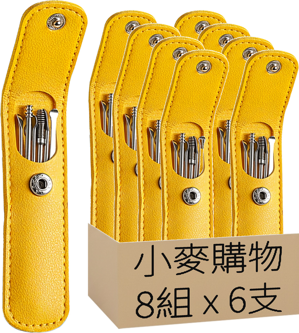 小麥購物 挖耳棒 Y194 黃色 24g, 6支, 8組