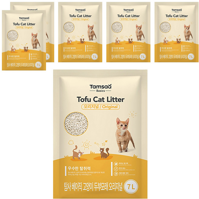 Tamsaa Basics 豆腐貓砂, 經典香, 7L, 6包