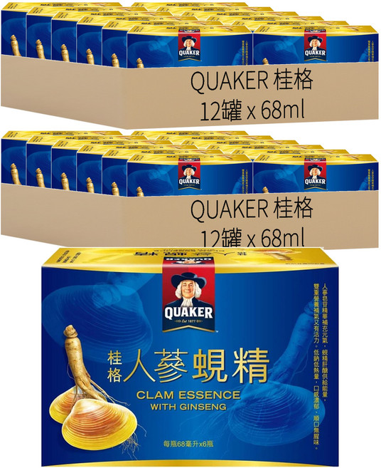 QUAKER 桂格 人蔘蜆精, 68ml, 24罐