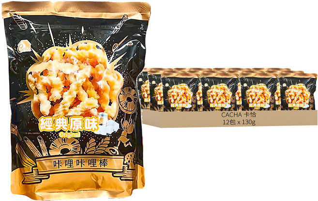 CACHA 卡恰 咔哩咔哩棒 經典原味口味, 130g, 12包
