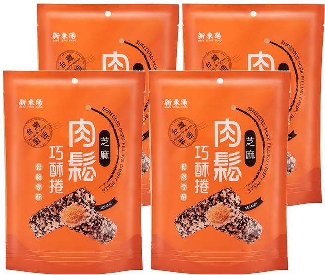 新東陽 肉鬆巧酥捲 芝麻, 130g, 4包
