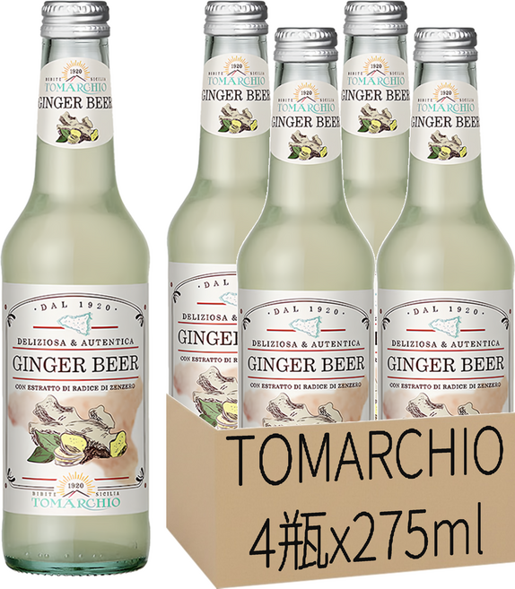 TOMARCHIO 義大利西西里薑汁風味氣泡飲, 275ml, 4瓶