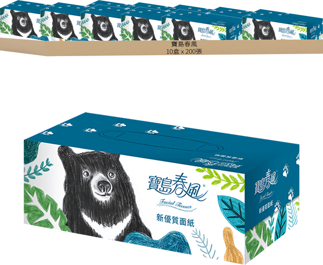 寶島春風 盒裝面紙, 1盒, 10盒
