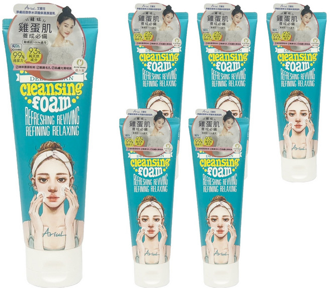 AriuL 艾藜兒 官方直營 淨膚深層潔淨潔面乳, 80ml, 6個