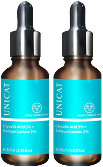 UNICAT 變臉貓 水楊酸毛孔調理原液 甘醇酸5%+乳酸鈉2%+水楊酸0.2%, 30ml, 2瓶