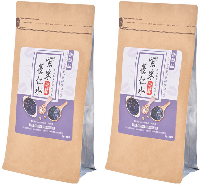 御復珍 紫米薏仁茶, 9g, 20包, 2袋
