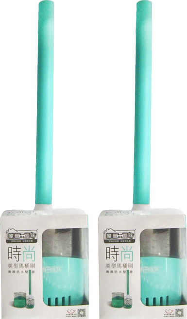 EASY CLEANER 家簡塵除 時尚美型馬桶刷 10 x 42cm, 2支, 綠色 + 白色