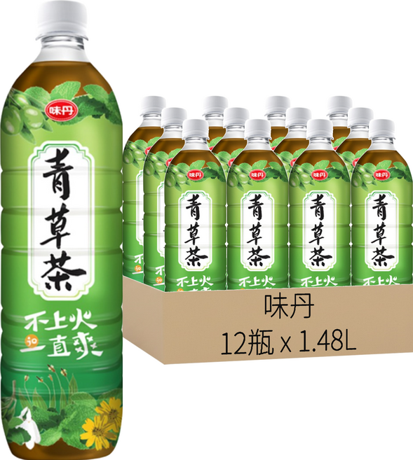味丹 青草茶, 1.48L, 12瓶