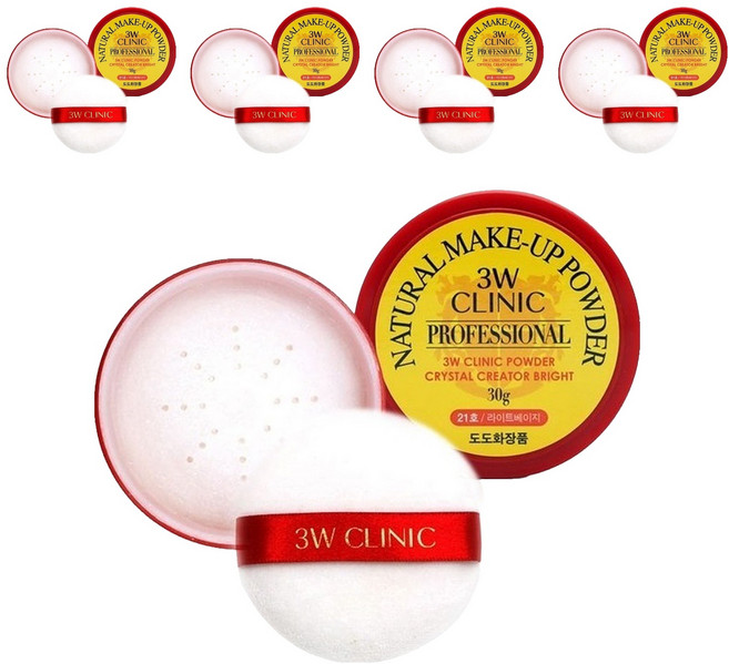 3W CLINIC 魔力蜜粉 30g, #10 閃光透明色, 5個
