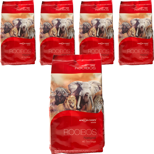 AFRICAN DAWN 非洲晨曦 南非國寶茶 天然原味, 2.5g, 40包, 5袋