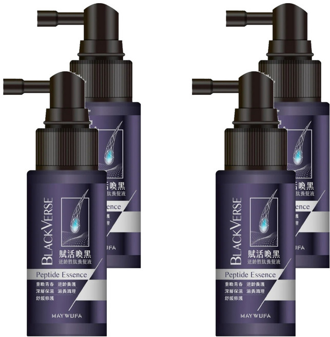 美吾髮 BLACKVERSE賦活喚黑逆齡胜肽養髮液, 50ml, 4瓶