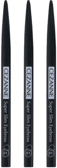 CEZANNE 激細自動眉筆 0.02g, 01 淺棕色, 3支
