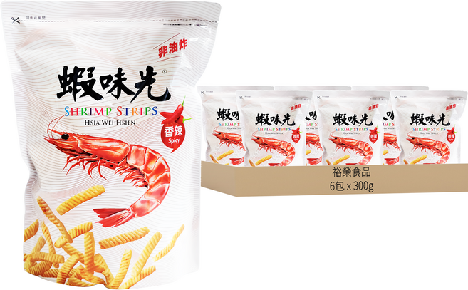 裕榮食品 蝦味先 香辣, 300g, 6包