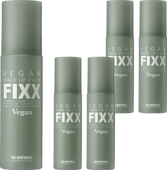 so natural 台灣公司貨 FIXX VEGAN 積雪草鎮靜定妝噴霧, 100ml, 5瓶