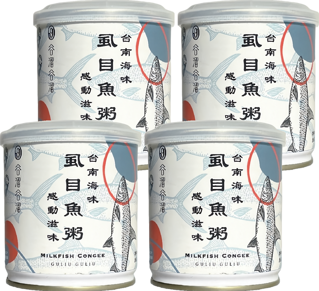 GULIUGULIU 谷溜谷溜 虱目魚粥, 4罐, 300ml
