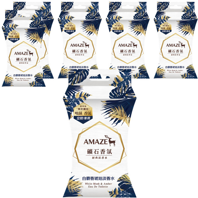 AMAZE 森林擴香 礦石香氛包 3包, 白麝香琥珀淡香水, 60g, 6盒