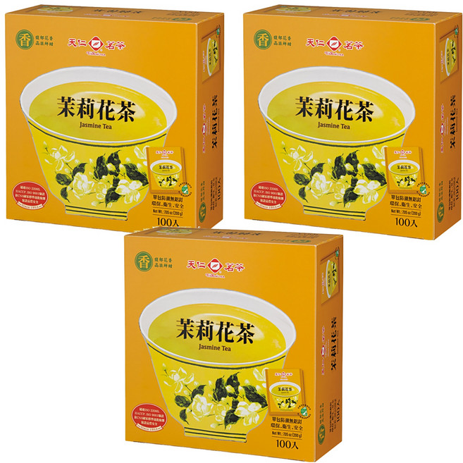 天仁茗茶 茉莉花茶, 2g, 100包, 3盒