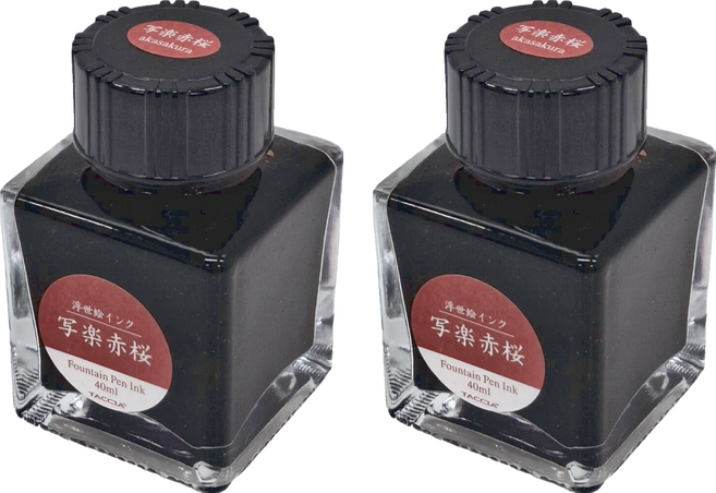 TACCIA Nakabayashi Taccia 浮世繪系列 鋼筆墨水 東洲齊寫樂 TFPI-WD42-6 40ml, 赤櫻, 2罐