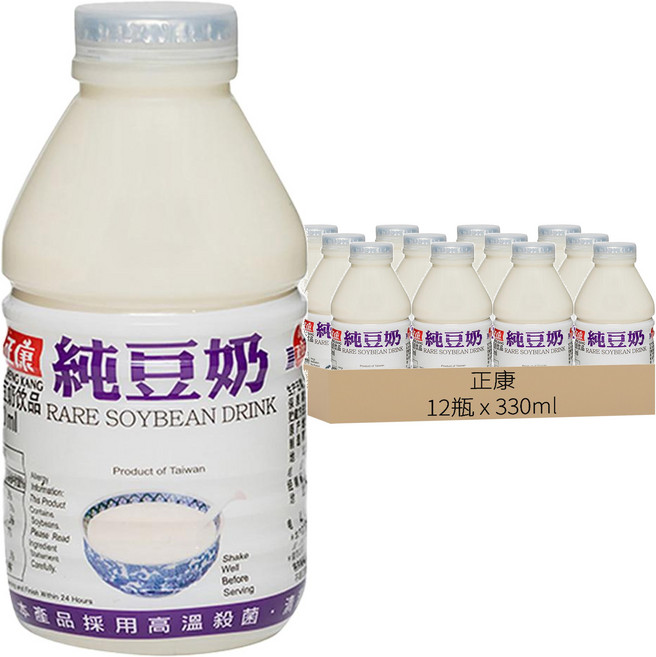 正康 純豆奶 原味, 330ml, 12瓶