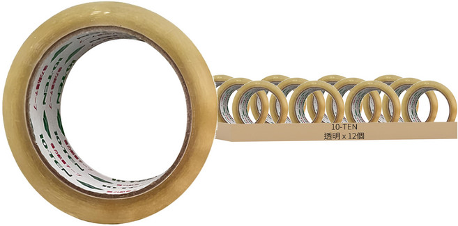 OJ 歐健膠品 OPP封箱膠帶 60mm x 90Y, 透明, 12個