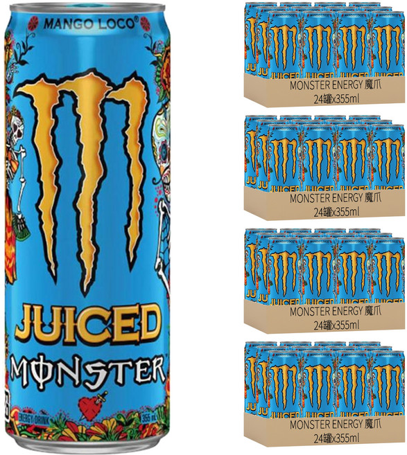 MONSTER ENERGY 魔爪 芒果狂歡碳酸能量飲料, 355ml, 96罐