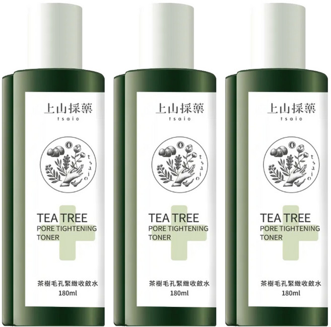tsaio 上山採藥 茶樹毛孔緊緻收斂水, 180ml, 3瓶