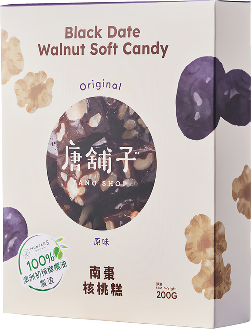唐舖子 南棗核桃糕 原味 澳洲初榨橄欖油製造, 200g, 1盒