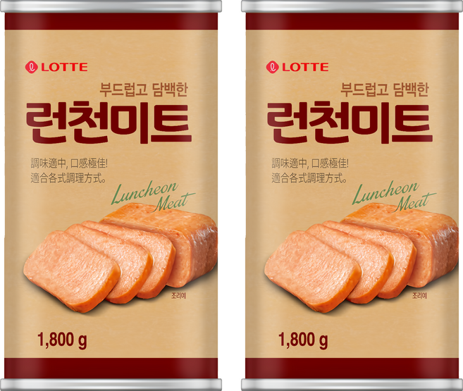 LOTTE 樂天 午餐肉, 1.8kg, 2罐