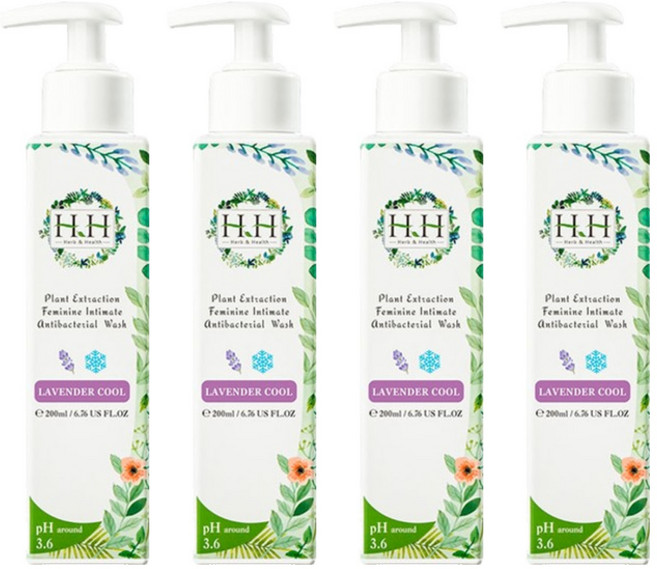 HH 草本新淨界 私密植萃抗菌潔淨露 沁涼薰衣草, 200ml, 4瓶