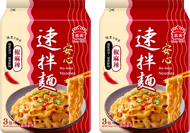 義美 速拌麵 椒麻辣 109g, 6包