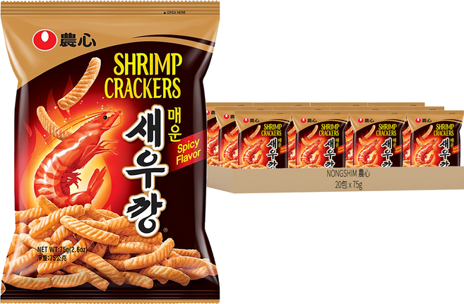 NONGSHIM 農心 蝦味條 辣味, 75g, 20包