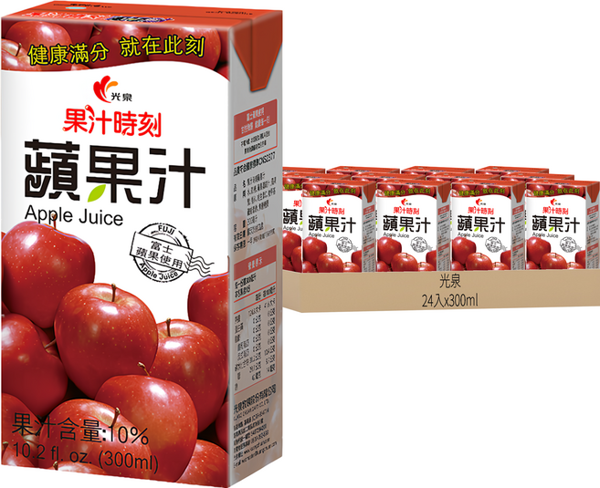 光泉 果汁時刻蘋果汁, 300ml, 24入