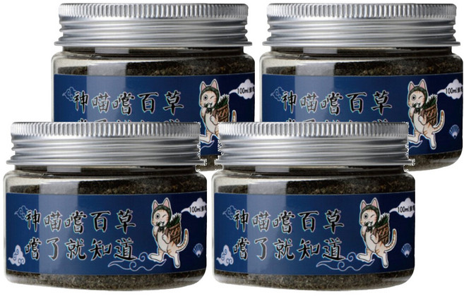 神喵嚐百草 細切貓草, 頂級細切貓草, 100ml, 4罐