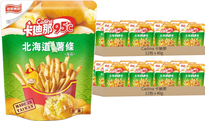 Cadina 卡迪那 95度c北海道薯條 海苔, 24包, 40g