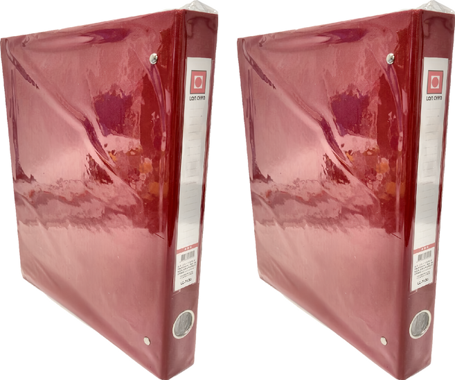 Lan CHYn 連勤牌文具 1吋D型夾 3孔 LC-710D, 紅色, 2本