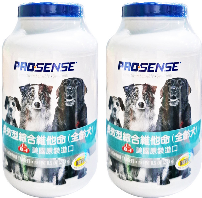 8In1自然奇蹟 PS 長效型 全齡犬綜合維他命, 90顆, 243g, 2罐
