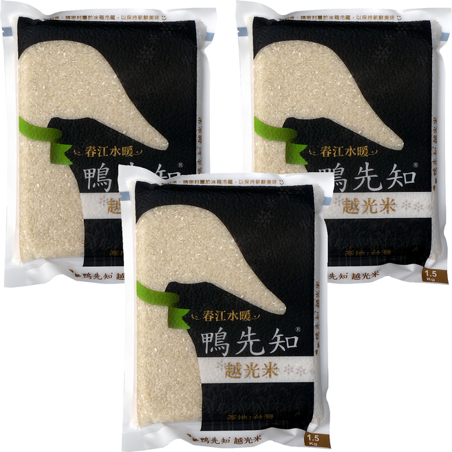 山水米 鴨先知 越光米, 1.5kg, 3袋, CNS一等