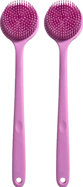 新升級好好握洗澡刷背刷 輕量款 矽膠+尼龍材質, 粉紅佳人, 1支, 2支