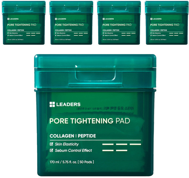 LEADERS 麗得姿 毛孔彈力爽膚棉片, 50片, 5盒