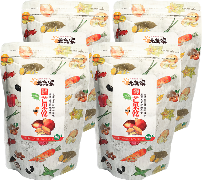 元氣家 低糖愛文芒果乾, 200g, 4包