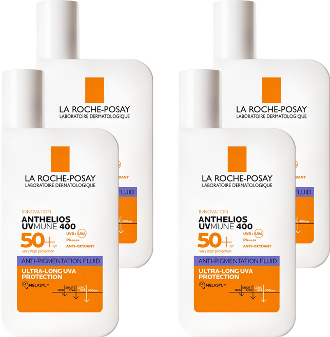 LA ROCHE POSAY 理膚寶水 台灣公司貨 安得利淡斑淨亮極效夏卡防曬液, 50ml, 4瓶