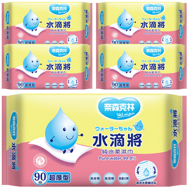 奈森克林 水滴將厚版濕巾, 1入, 5包