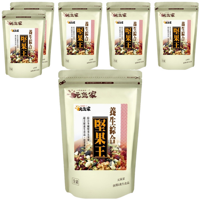 元氣家 養生綜合堅果王 多種堅果與果實 非油炸 低溫烘焙, 200g, 6包