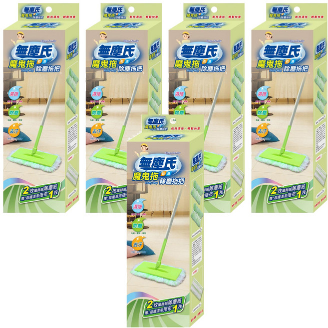 無塵氏 魔鬼拖 乾濕除塵拖把, 5盒